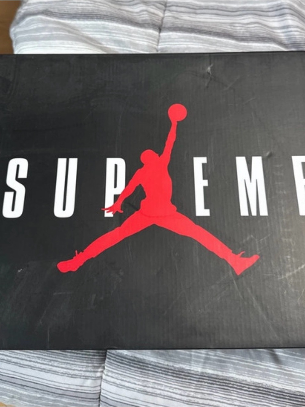 Supreme Tan and Black High-Top Sneakers - Picture 6 of 9
